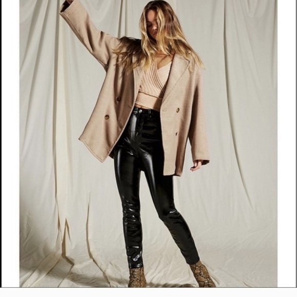 NWT Free People Hannah Slouchy Blazer Jacket Double Breasted Oversized Large - Picture 2 of 9